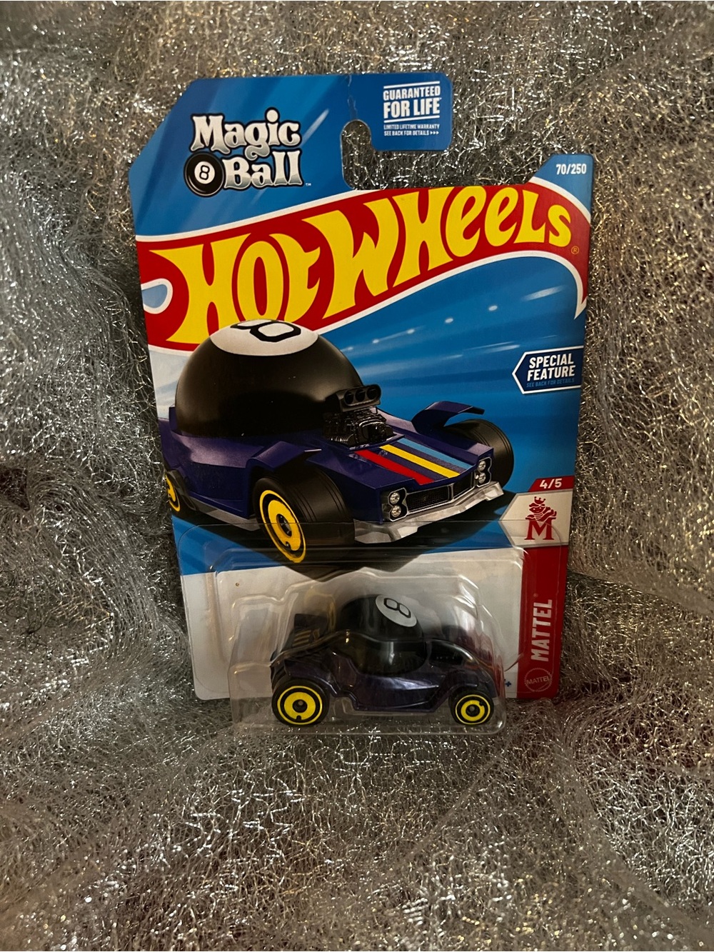 NWT: Limited Edition Mattel Hot Wheels Magic 8 Ball Car - Purple, Black, Yellow